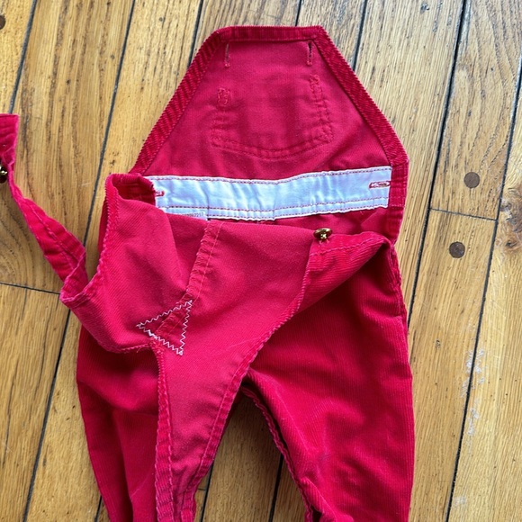 Vintage Oshkosh Baby Boys Red Corduroy Footed Overalls - Picture 7 of 8